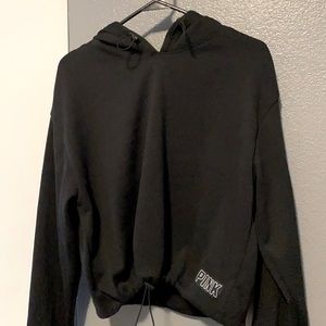 COPY - Black cropped hoodie PINK